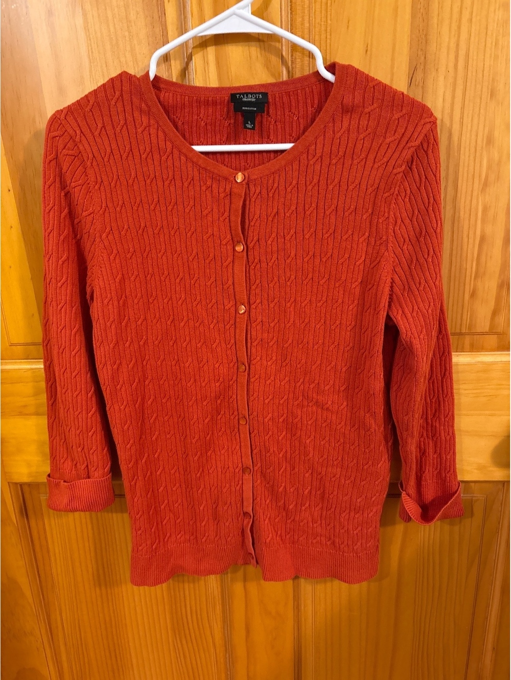 Retro Preppy Old Money Quiet Luxury Talbots 100% Pima Cotton Large Cardigan
